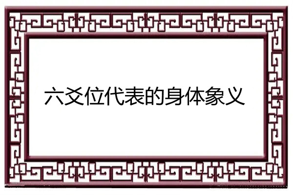 六爻位代表的身体象义
