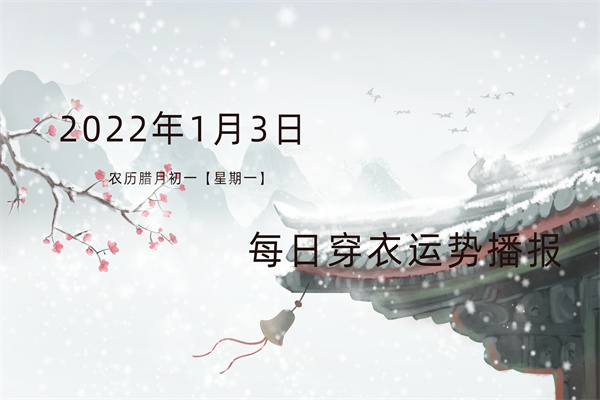 每日穿衣运势播报   2022年1月3日  农历腊月初一  【星期一】