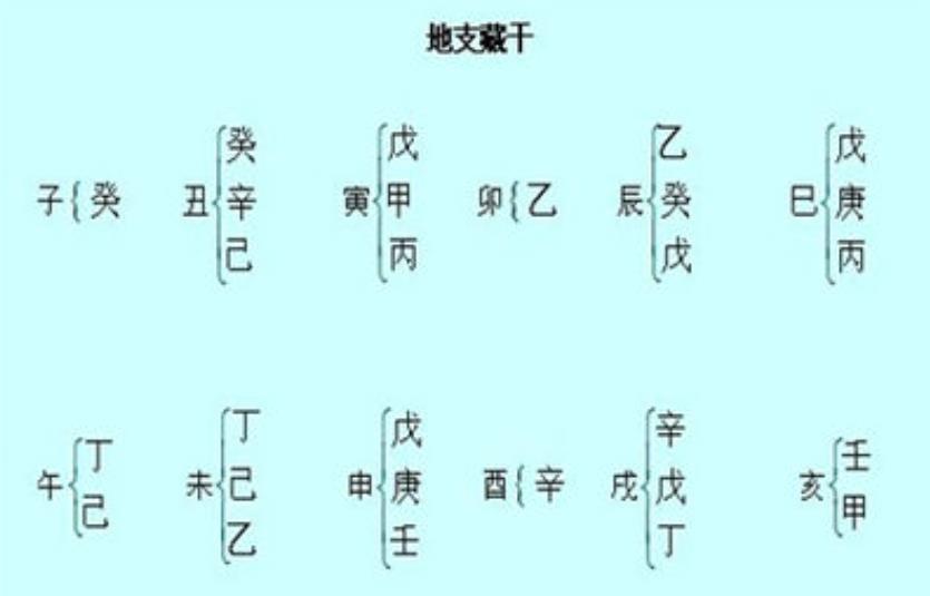 十二地支藏干以哪个为主