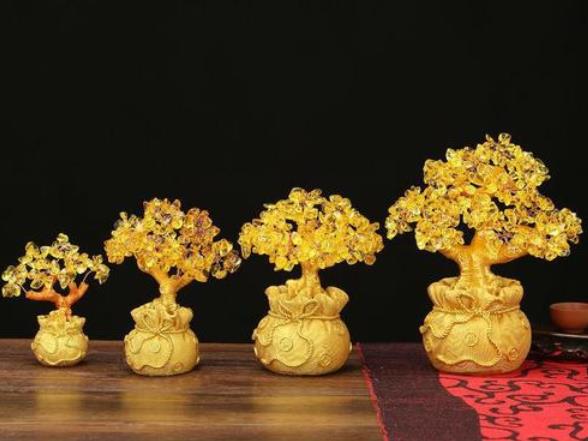 黄水晶发财树的风水功效