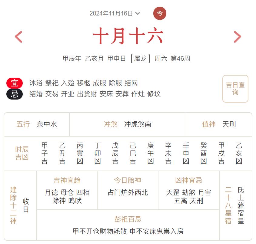 2024年11月16日每日五行穿衣指数解读搭配