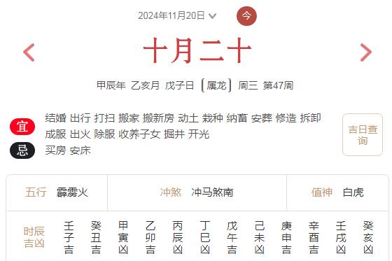 2024年11月20日每日五行穿衣指数解读搭配