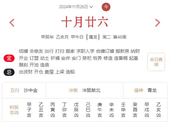 2024年11月26日每日五行穿衣指数解读搭配