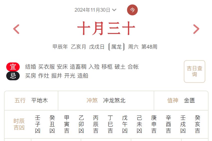2024年11月30日每日五行穿衣指数解读搭配