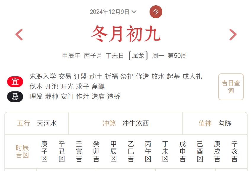 2024年12月9日每日五行穿衣指数解读搭配