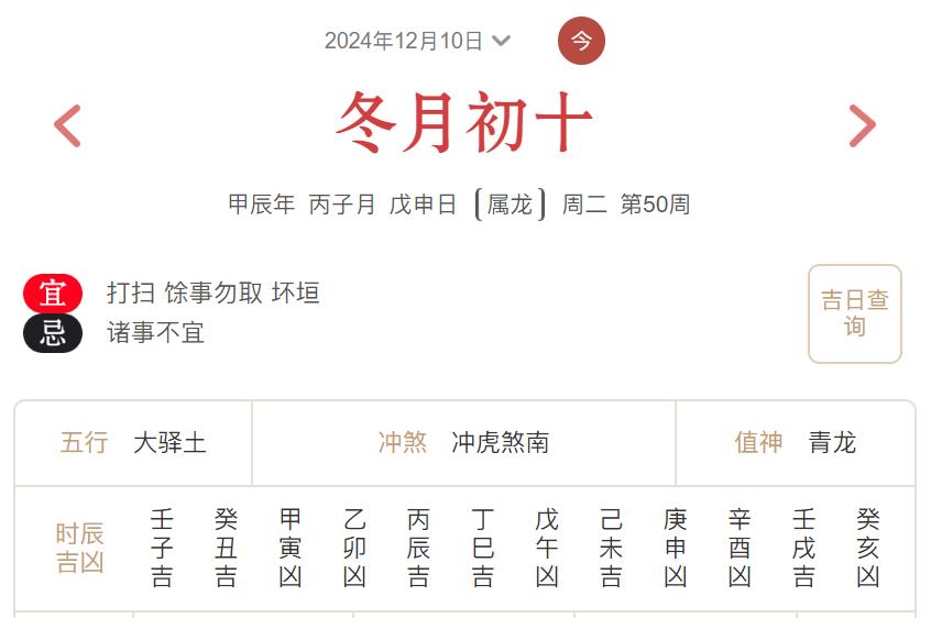 2024年12月10日每日五行穿衣指数解读搭配