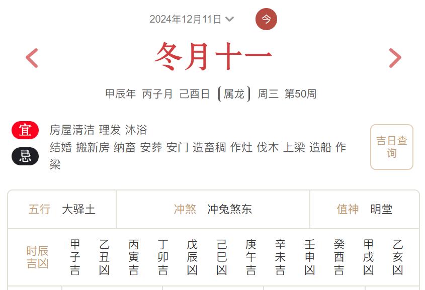 2024年12月11日每日五行穿衣指数解读搭配