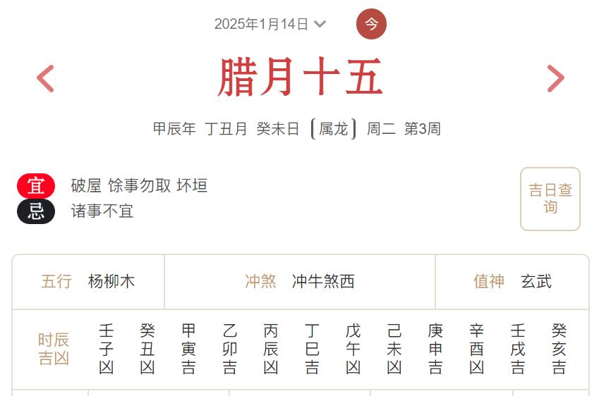 2025年1月14日每日五行穿衣指数解读搭配