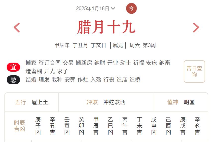2025年1月18日每日五行穿衣指数解读搭配