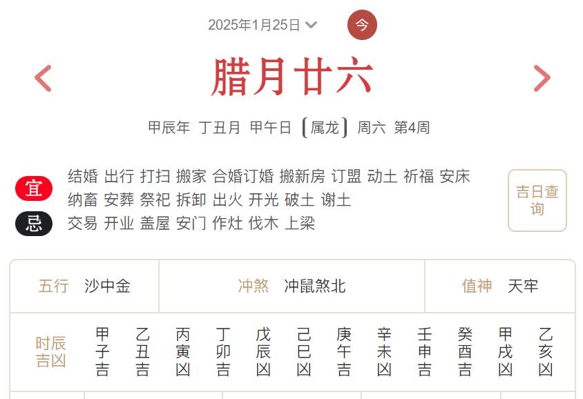 2025年1月25日每日五行穿衣指数解读搭配