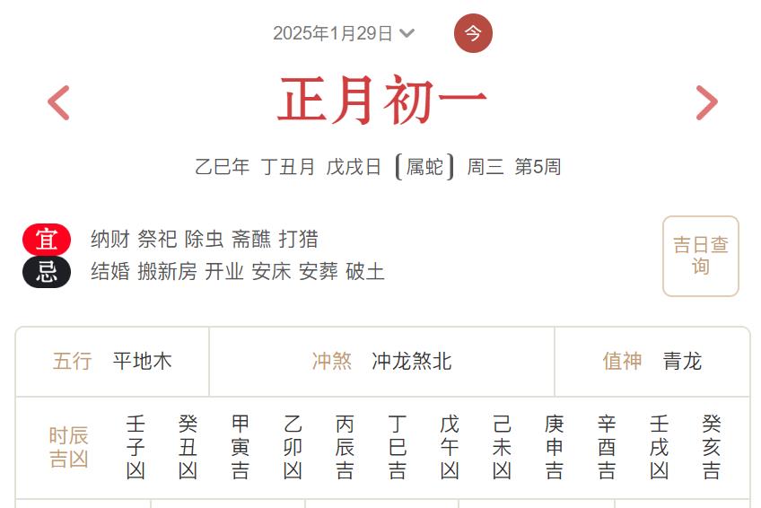 2025年1月29日每日五行穿衣指数解读搭配