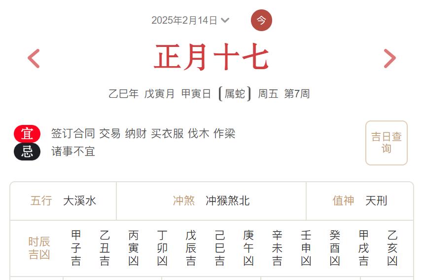 2025年2月14日每日五行穿衣指数解读搭配