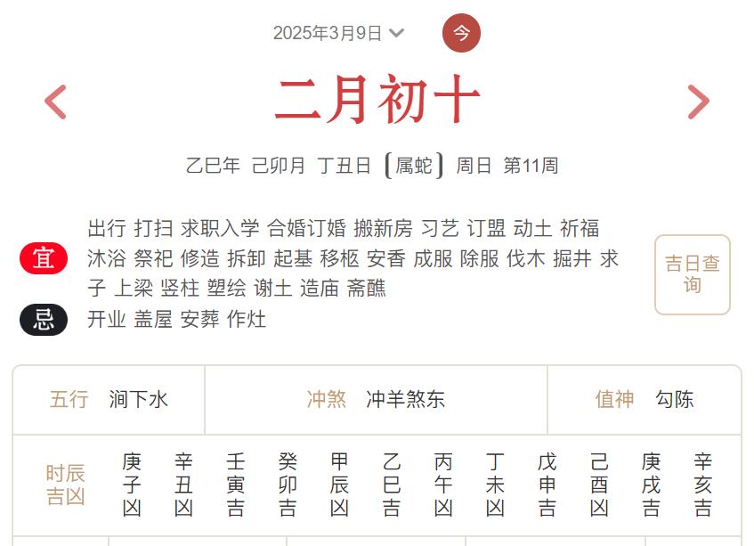 2025年3月9日每日五行穿衣指数解读搭配