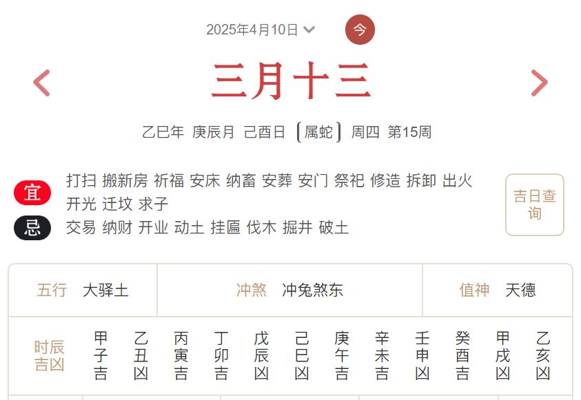 2025年4月10日每日五行穿衣指数解读搭配