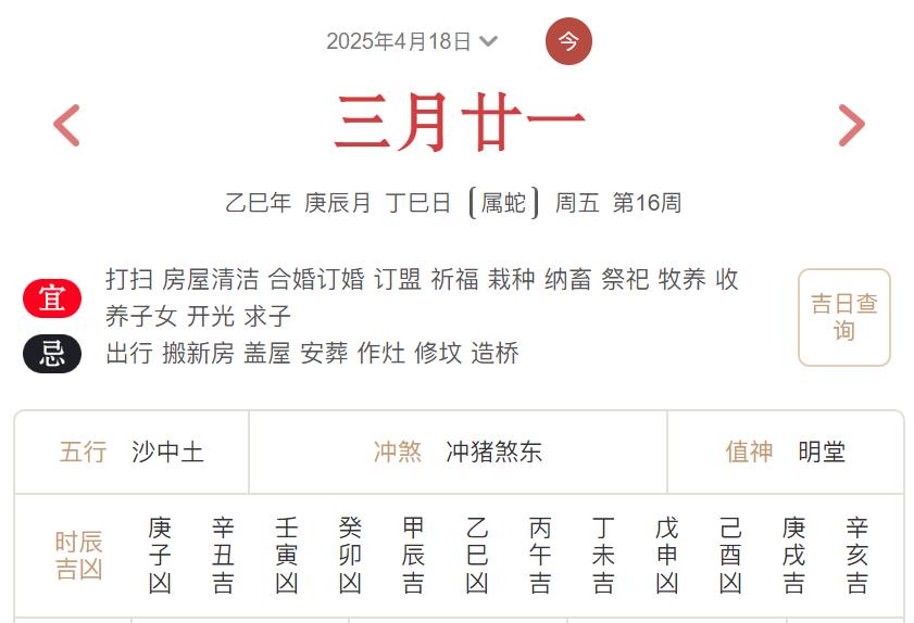 2025年4月18日每日五行穿衣指数解读搭配