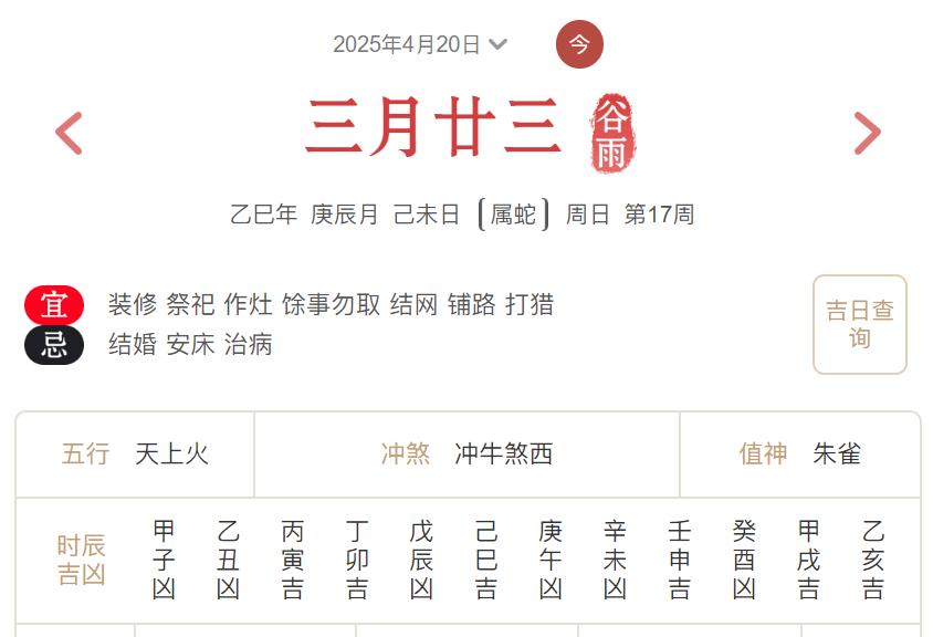 2025年4月20日每日五行穿衣指数解读搭配