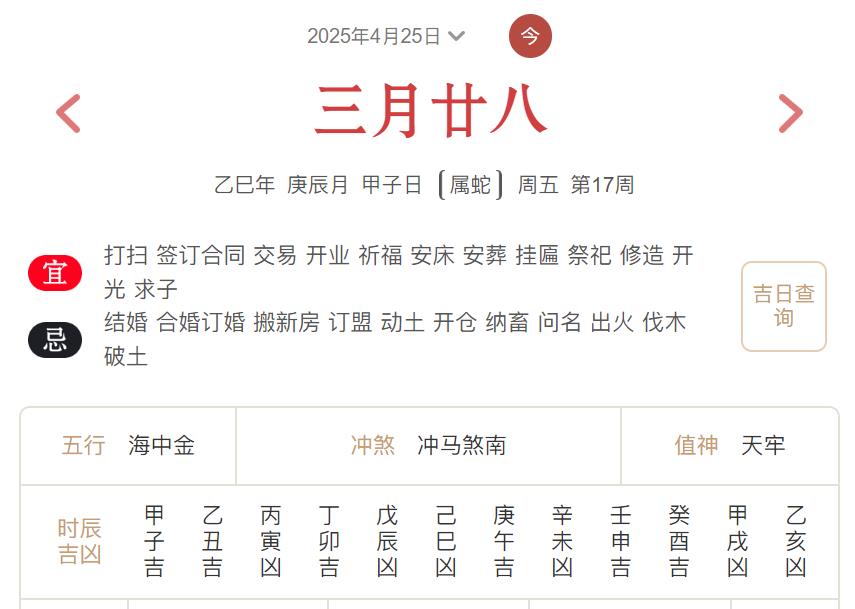 2025年4月25日每日五行穿衣指数解读搭配