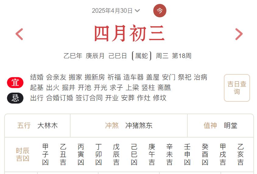 2025年4月30日每日五行穿衣指数解读搭配