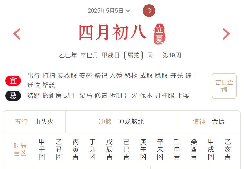 2025年5月5日每日五行穿衣指数解读搭配