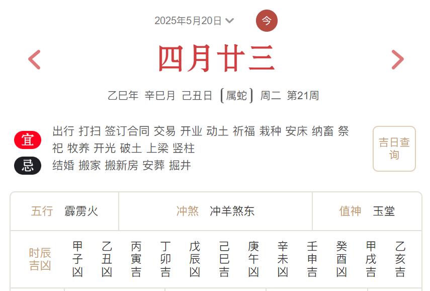 2025年5月20日每日五行穿衣指数解读搭配
