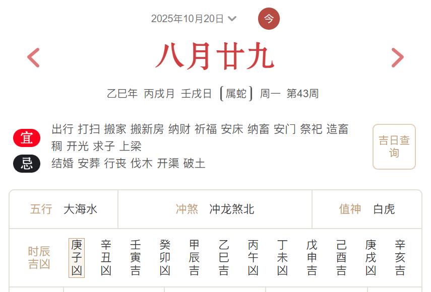 2025年10月20日每日五行穿衣指数解读搭配