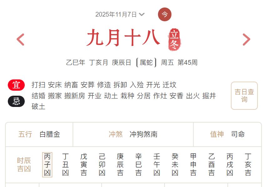 2025年11月7日每日五行穿衣指数解读搭配