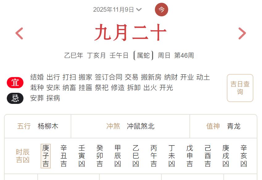 2025年11月9日每日五行穿衣指数解读搭配