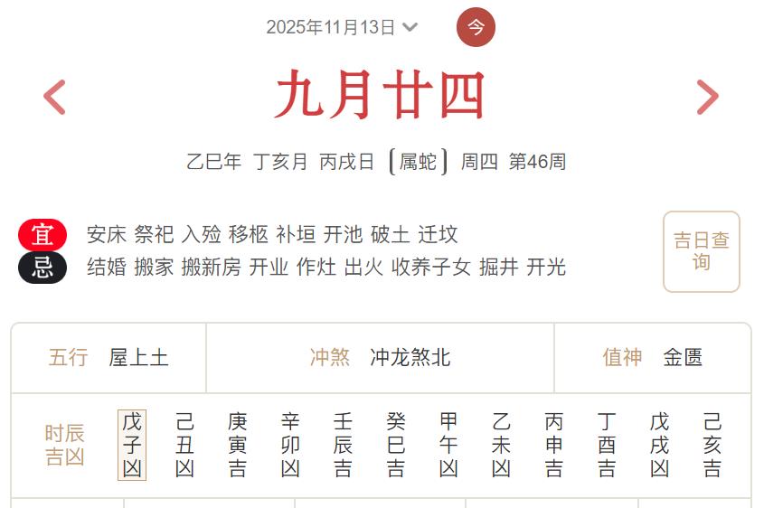 2025年11月13日每日五行穿衣指数解读搭配