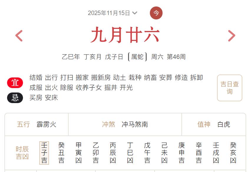 2025年11月15日每日五行穿衣指数解读搭配