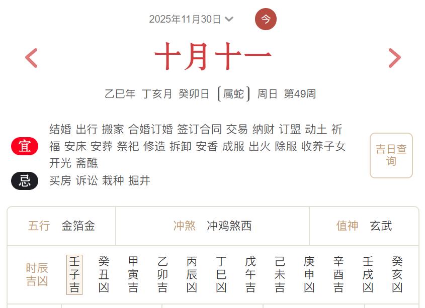 2025年11月30日每日五行穿衣指数解读搭配