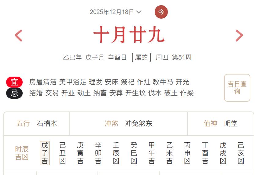 2025年12月18日每日五行穿衣指数解读搭配