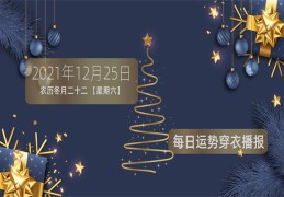 每日穿衣运势播报——2021年12月25日   农历冬月廿二【星期六】