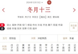 2024年12月13日每日五行穿衣指数解读搭配