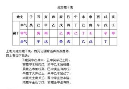 八字地支藏干歌诀