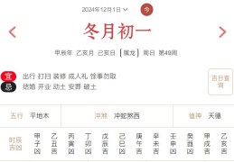 2024年12月1日每日五行穿衣指数解读搭配