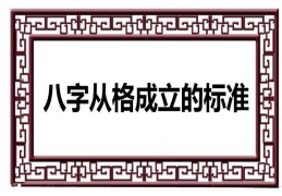 八字从格成立的标准