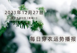 每日穿衣运势播报   2021年12月27日  农历冬月廿四【星期一】