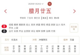 2025年1月24日每日五行穿衣指数解读搭配