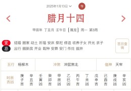 2025年1月13日每日五行穿衣指数解读搭配