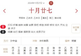 2024年11月27日每日五行穿衣指数解读搭配