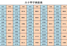 纳音五行查询表